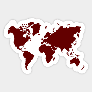 carmine red world map Sticker